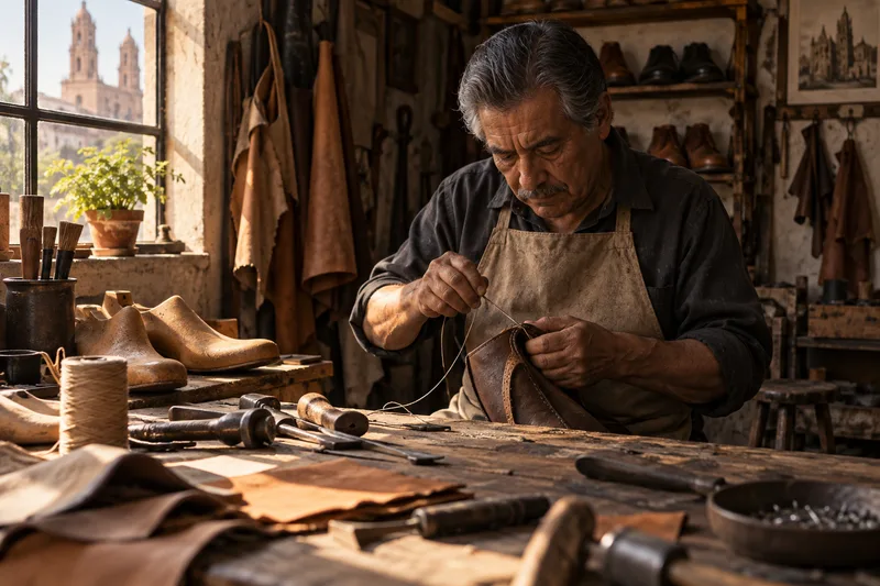 Recreación conceptual del oficio zapatero: artesano