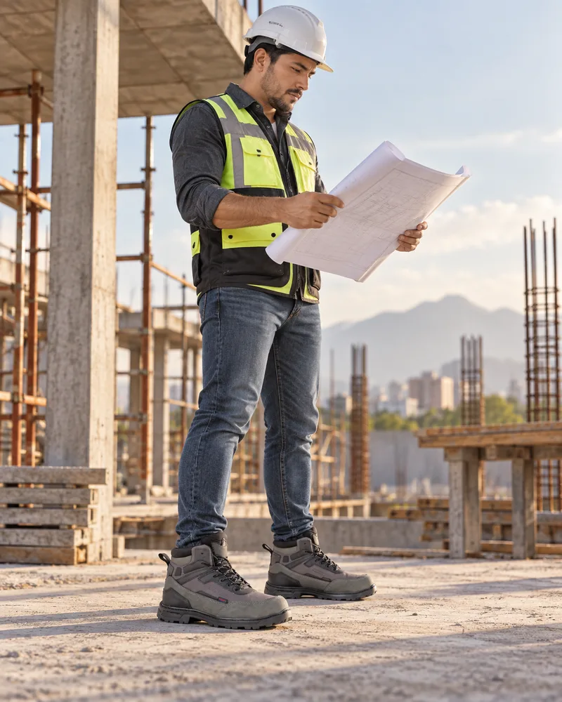 Recreación publicitaria de calzado de trabajo: ingeniería